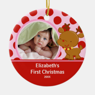 Baby's First Christmas Photo Ornament Reindeer