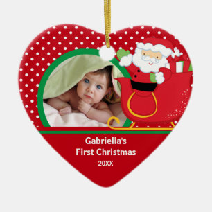 Babys First Christmas Photo Ornament Santa