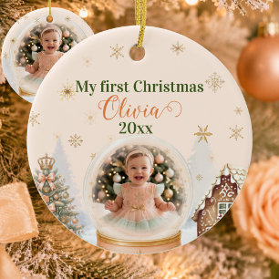  Baby's First Christmas Photo Personalised  Ceramic Tree Decoration