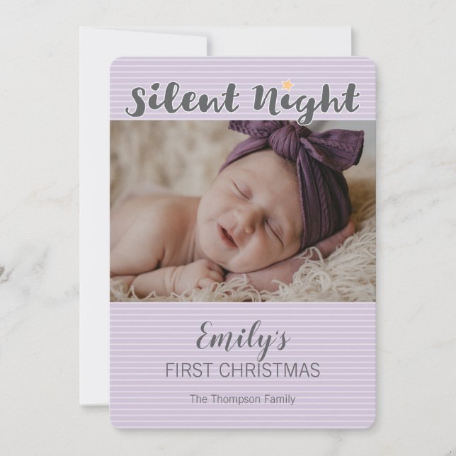Baby's First Christmas Photo personalized Holiday Card (Front)