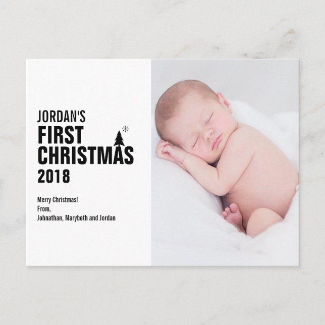 Baby's First Christmas Photo Postcard (Front)