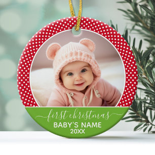 Baby's First Christmas Photo - Single Sided Ceramic Tree Decoration
