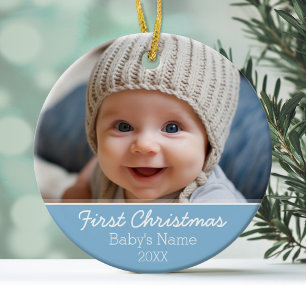 Baby's First Christmas Photo - Single Sided Metal Tree Decoration