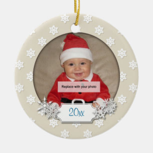 Baby's First Christmas Photo Snowflake Ornament