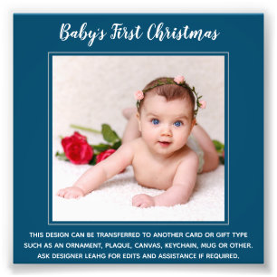 Babys First Christmas PHOTO Template - Create Own Print