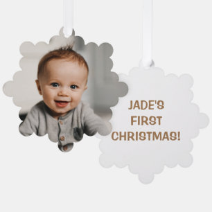 Baby's First Christmas Photo Tree Decoration Card