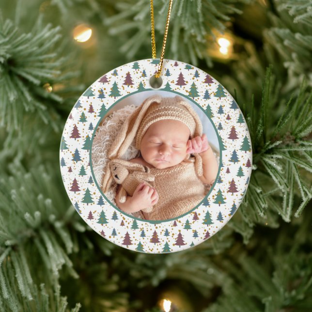 Baby's First Christmas Pine Tree Modern Elegant Ceramic Tree Decoration (Tree)