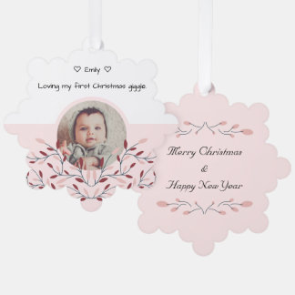 Babys first Christmas Pink Ornament