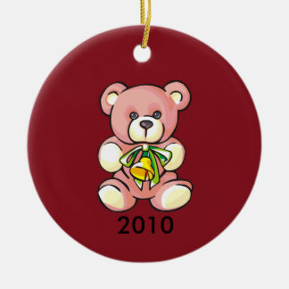 Baby's First Christmas Pink Teddybear Ceramic Tree Decoration