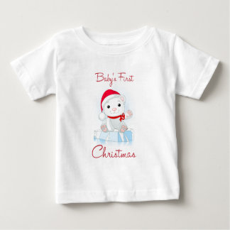 Baby's First Christmas Polar Bear Baby T-Shirt