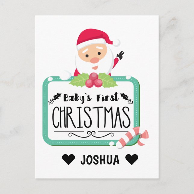 babys first Christmas Postcard (Front)