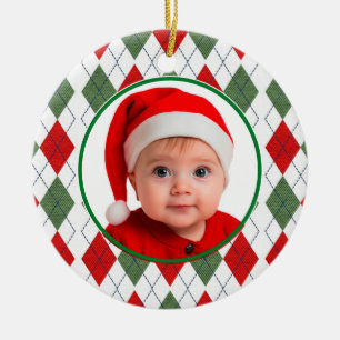 Baby's First Christmas Red Green Ornament