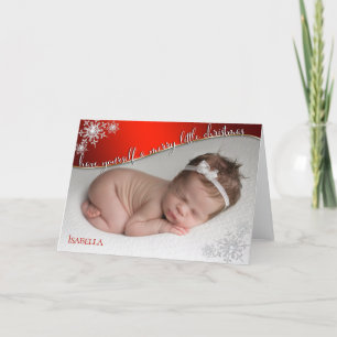 Baby's First Christmas Red - YOUR BABY'S PHOTO Card