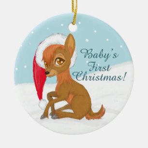 Baby's First Christmas (Reindeer) Ceramic Tree Decoration