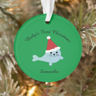 Baby's First Christmas Santa Seal Ornament