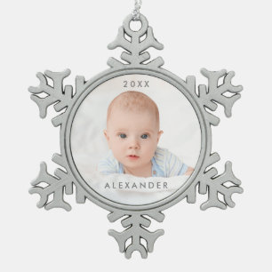 Baby's First Christmas Snowflake Pewter Christmas Ornament