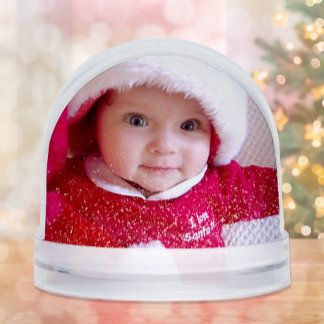 Babys first Christmas Snowglobe with Photo 