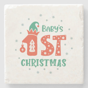 Baby's First Christmas  Stone Coaster