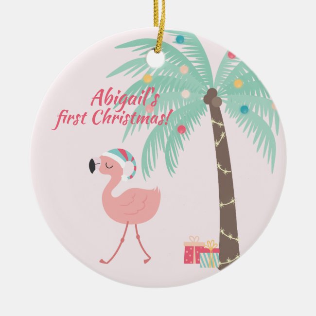 Baby's First Christmas - Sweet Santa Flamingo