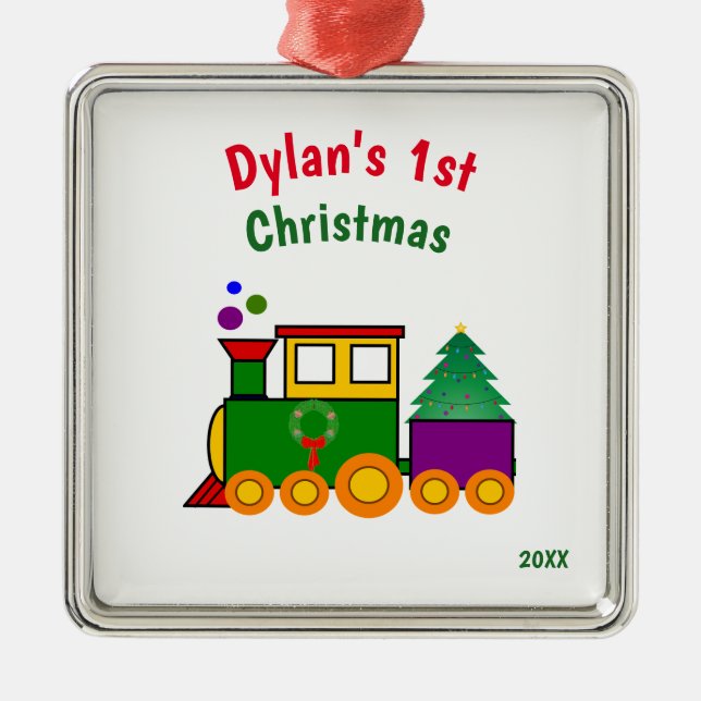 Baby's First Christmas Train Ornament (Front)