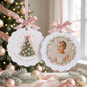 Baby's First Christmas Tree Decoration Card