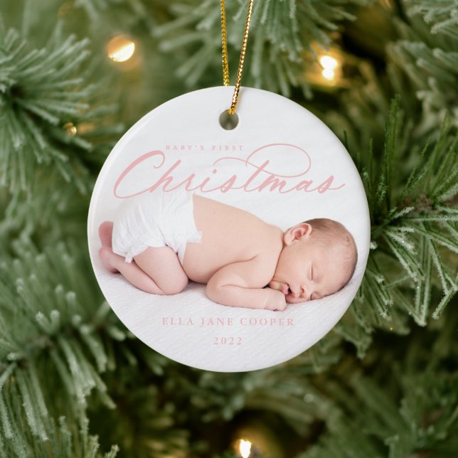 Baby's First Christmas Tree Ornament Pink (Tree)