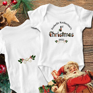 Baby's First Christmas Vintage Santas Baby Bodysuit