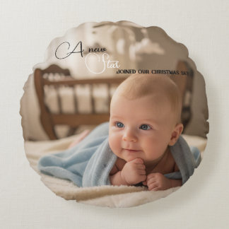 Baby's First Christmas Wish Round Cushion