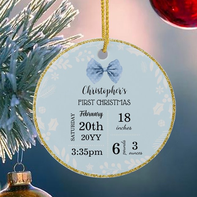Baby's First Christmas with Photo Ceramic Tree Decoration (Baby's First Christmas with Photo Ceramic Ornament)