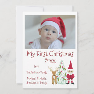 Baby's First Christmas with Photo Holiday Card