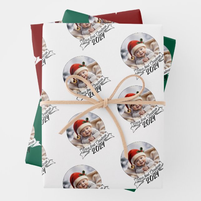 Baby's first Christmas Wrapping Paper Sheet (In situ)