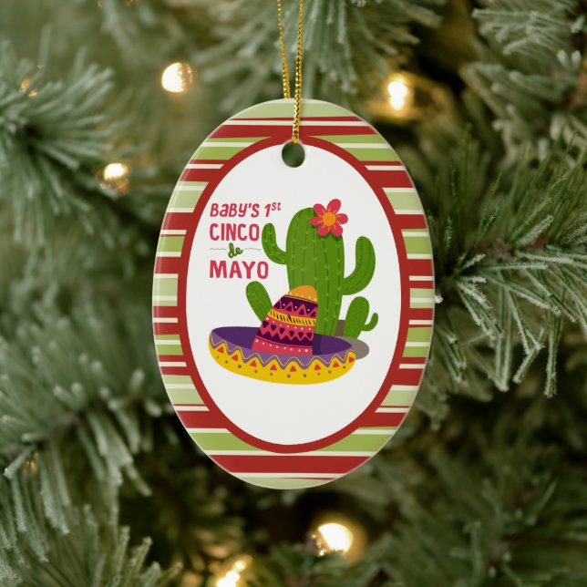 baby's first Cinco de mayo Ceramic Tree Decoration (Tree)