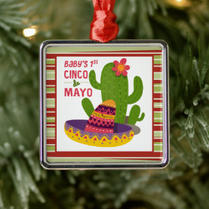 baby's first Cinco de mayo Metal Tree Decoration