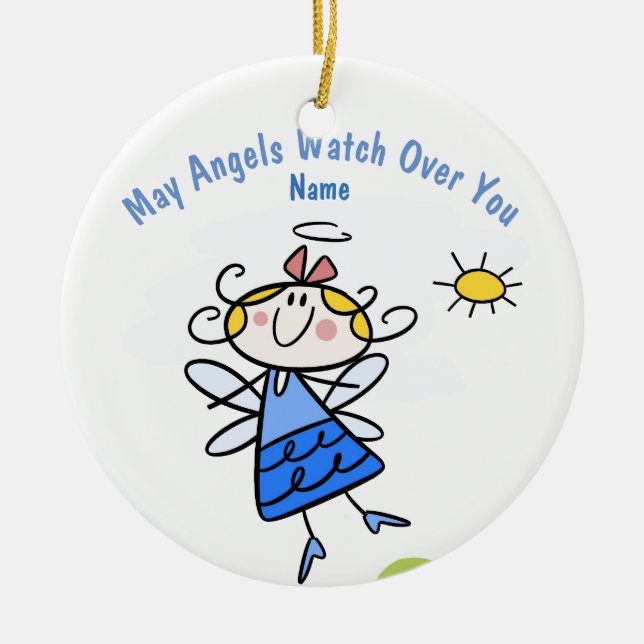 Baby's First Communion, Baptism, Godchild PHOTO Ceramic Tree Decoration (Front)