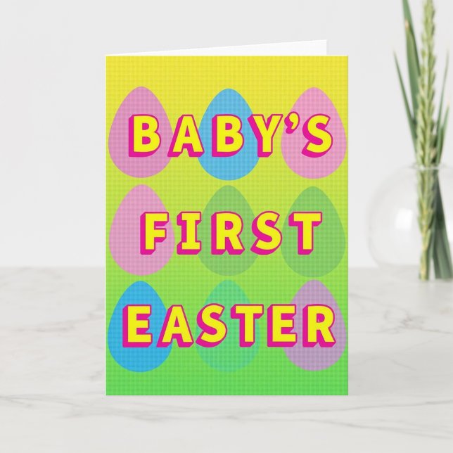 Babys First Easter Faux Gold Foil Card (Front)