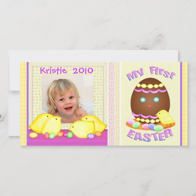Baby's First Easter Personalised Photo Card (Front)
