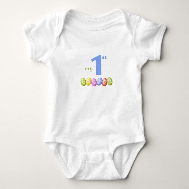Baby's first Easter shirt with coloful Easter eggs (Front)