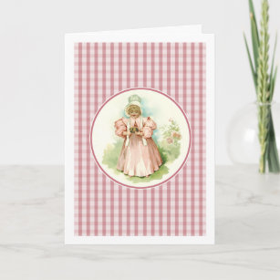 Baby's First Easter. Vintage Baby Girl Holiday Card