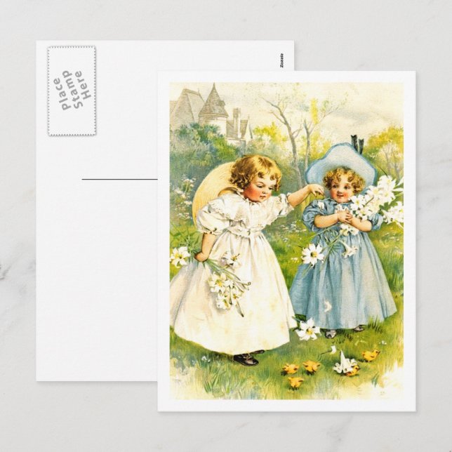 Baby's First Easter. Vintage Kids Postcards (Front/Back)