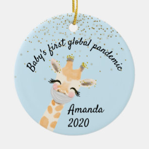 Baby's First Global Pandemic Giraffe 2020 Ceramic Tree Decoration