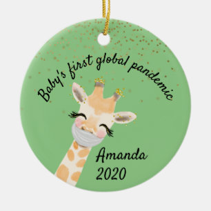 Baby's First Global Pandemic Giraffe 2020 Ceramic Tree Decoration