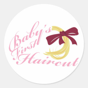 Baby's First Haircut Classic Round Sticker