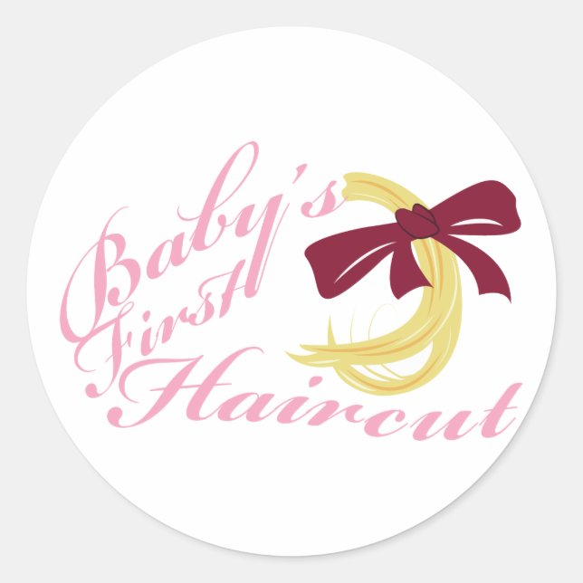 Baby's First Haircut Classic Round Sticker (Front)