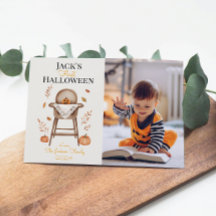 Baby's First Halloween Cute Pumpkin Greeting Card