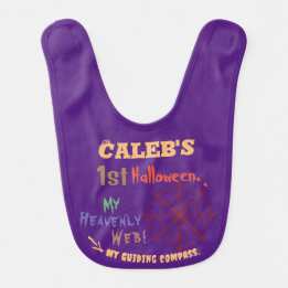 Baby's First Halloween, Spider Web on Royal Purple Bib