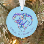 Baby's First Hanukkah 2025 Boy Dino Velociraptor Ornament<br><div class="desc">Velociraptors</div>
