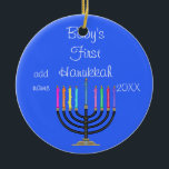 BABY'S FIRST  HANUKKAH Ornament<br><div class="desc">MENORAH AND STAR OF DAVID BEAUTIFUL ORNAMENT FOR HANUKKAH ... LOVELY GIFT for a Babys first Holiday</div>