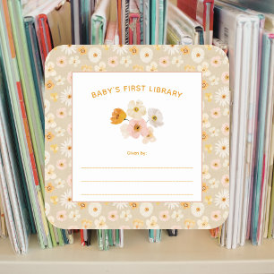 Baby's First Library pressed flowers Square Sticker