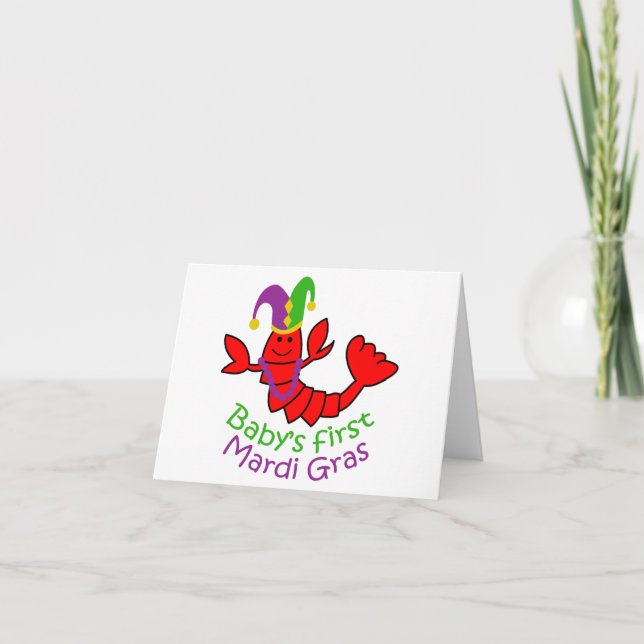 Baby's First Mardi Gras Thank You Card (Front)