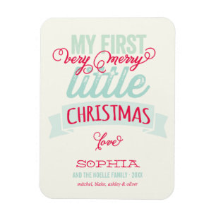 Baby's First Merry Little Christmas Holiday Magnet